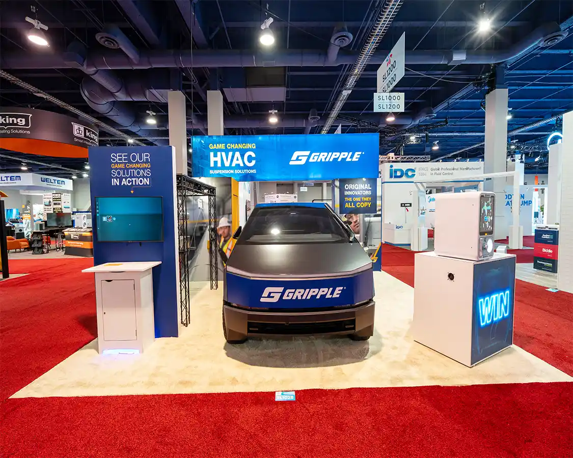 20x20 Exhibit Booth Rental for Gripple at AHR Expo 2026, designed and built by exponents in Las Vegas, NV