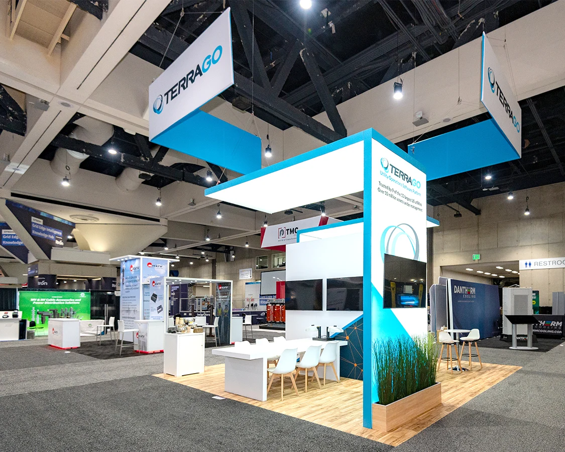 20x20 Trade Show Exhibit Rental for terrago at Distributech 2026, Designed & Built By Exponents in San Diego, CA