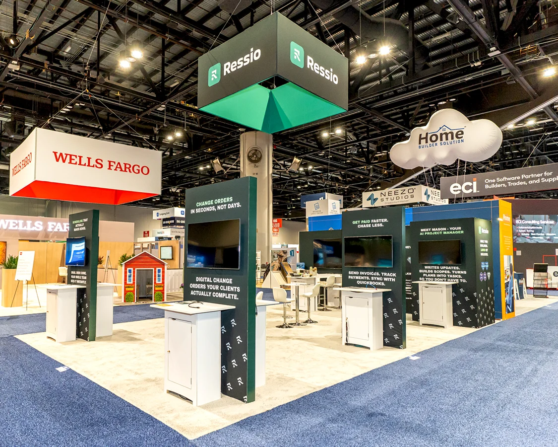 20x30 Custom Trade Show Exhibit for Ressio at IBS Show 2026, Designed and Built By Exponents in Orlando, FL