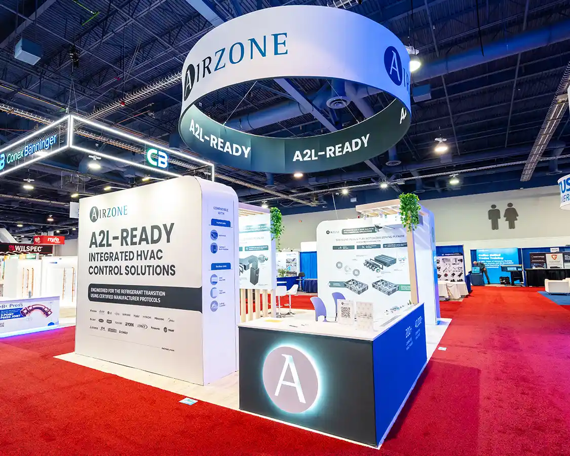20x30 Trade Show Booth for Airzone at AHR Expo 2026, designed and built by exponents in Las Vegas, NV