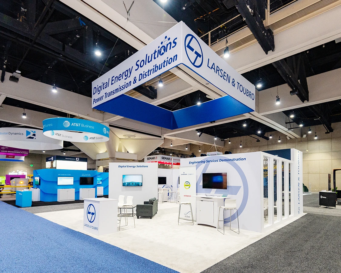 30x30 Custom Trade Show Exhibit for L&T at Distributech 2026, Designed and Built By Exponents in San Diego, CA