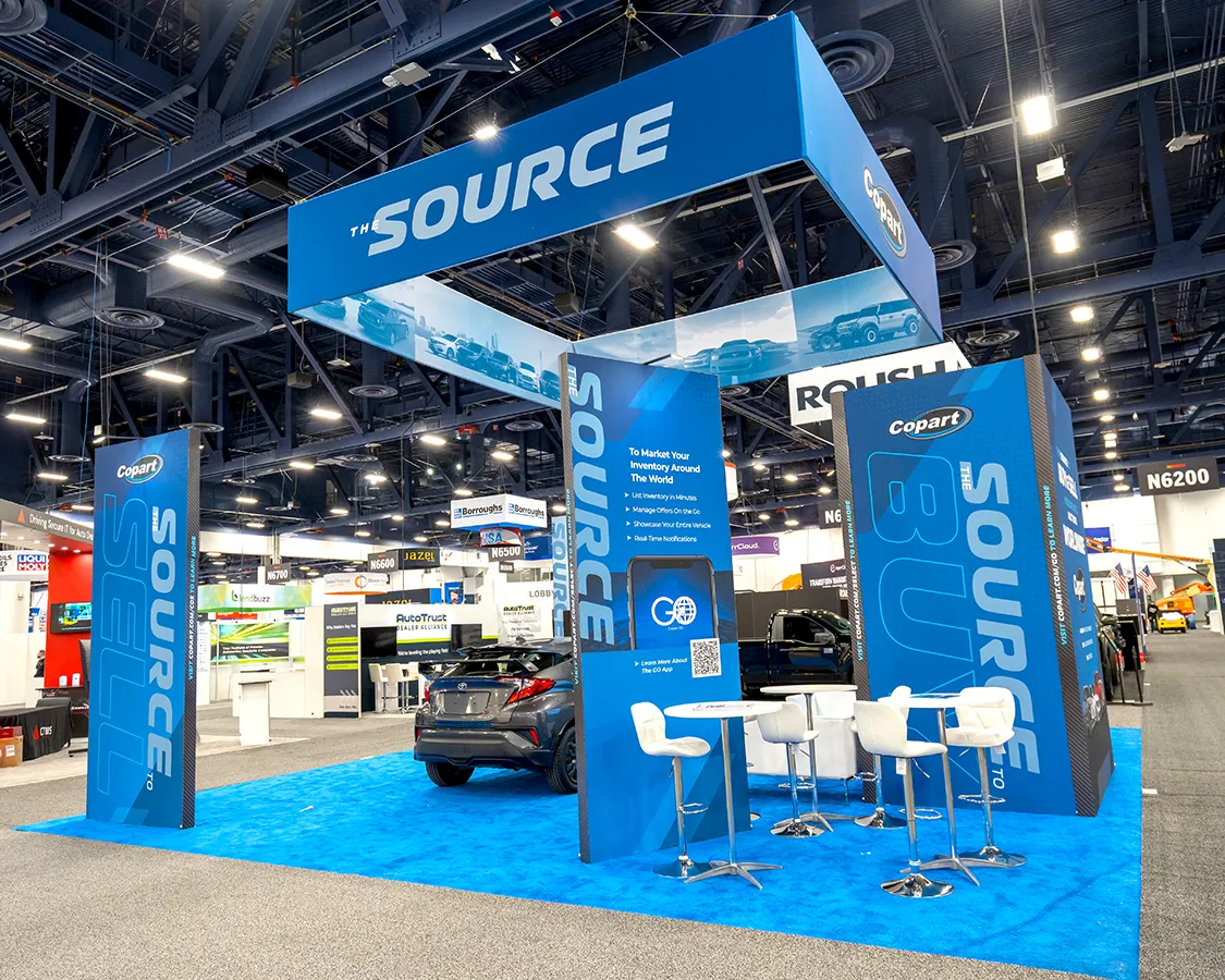 30x30 Trade Show Booth for Copart at NADA 2026, Designed and Built By Exponents in Las Vegas, NV