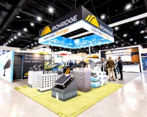 40x50 Trade Show Booth for Ironridge at Intersolar & Energy Storage North America 2026, Designed and Built By Exponents in San Diego, CA