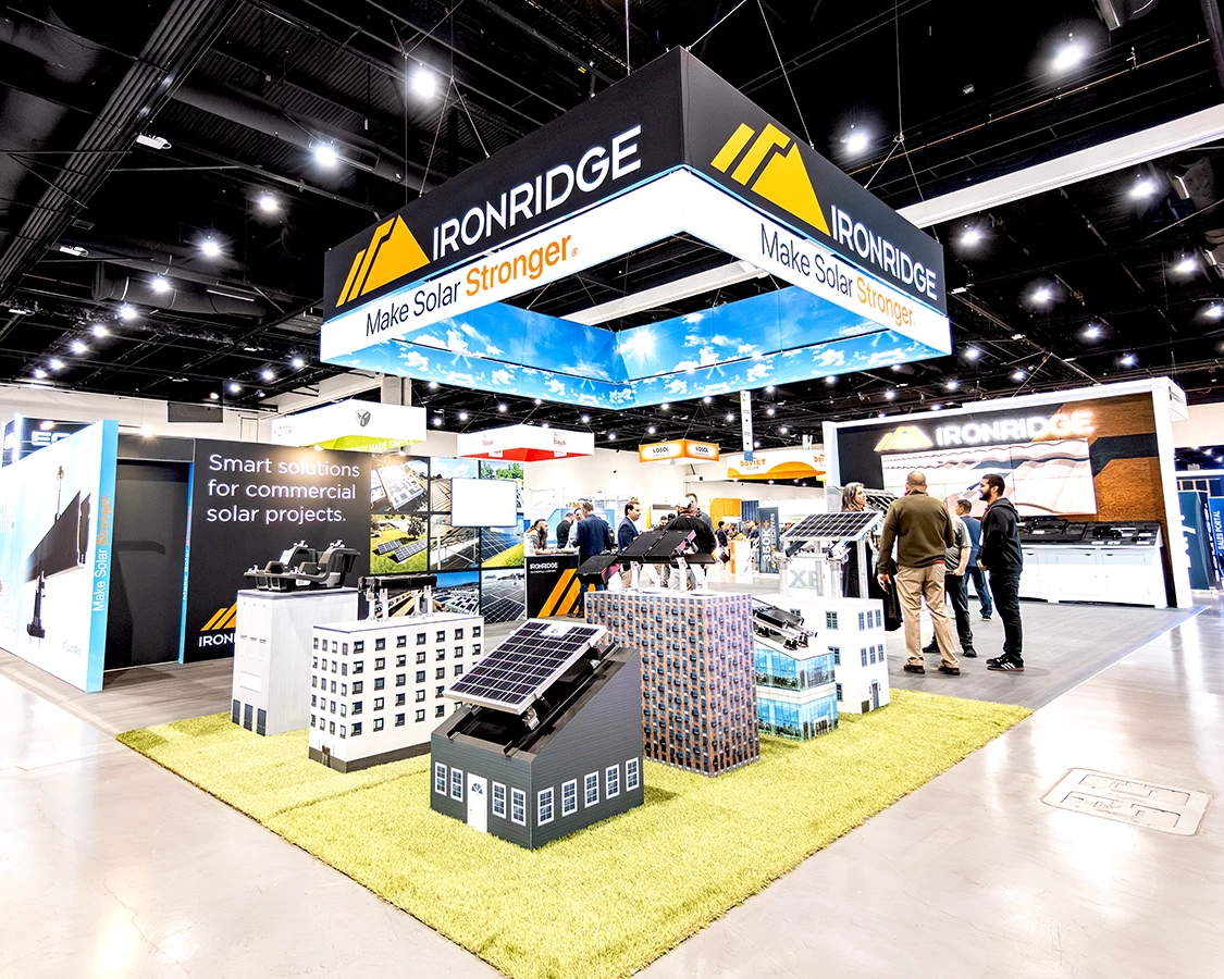 40x50 Trade Show Booth for Ironridge at Intersolar & Energy Storage North America 2026, Designed and Built By Exponents in San Diego, CA