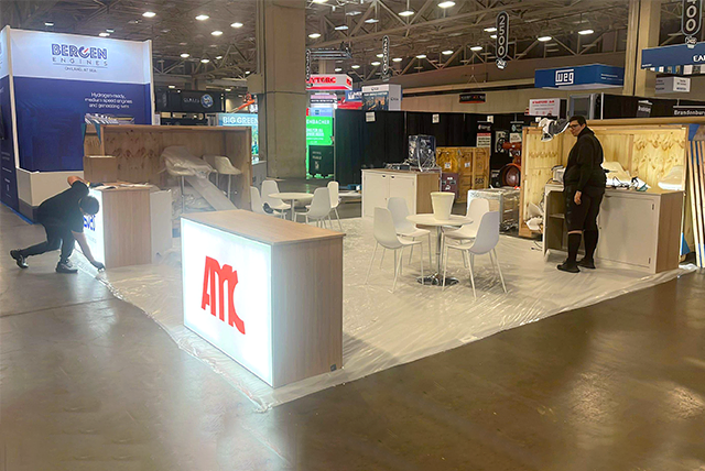 Dallas trade show booth setup at KBHCC