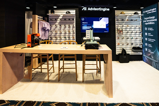 08x20 Trade Show Display Rental for Advisor Engine-2 at T3 Advisor conference, Designed and Built by Exponents in New Orleans, LA 01