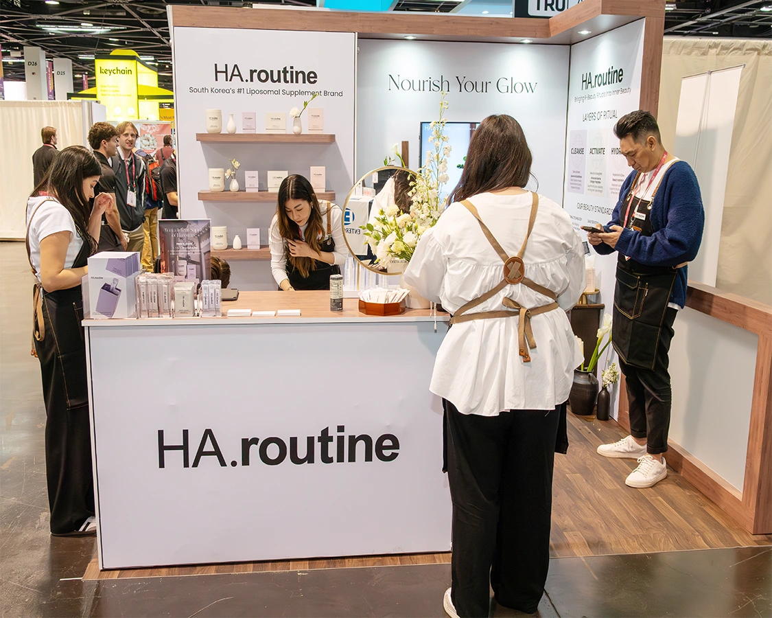 10x10 Custom Trade Show Exhibit Rental for Haroutine at Natural Products Expo West 2026, Designed and Built By Exponents in Anaheim, CA