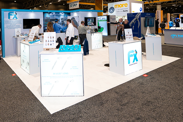 20x20 Trade Show Booth for FX Shoulder at AAOS, Designed and Built by Exponents in New Orleans, LA 01