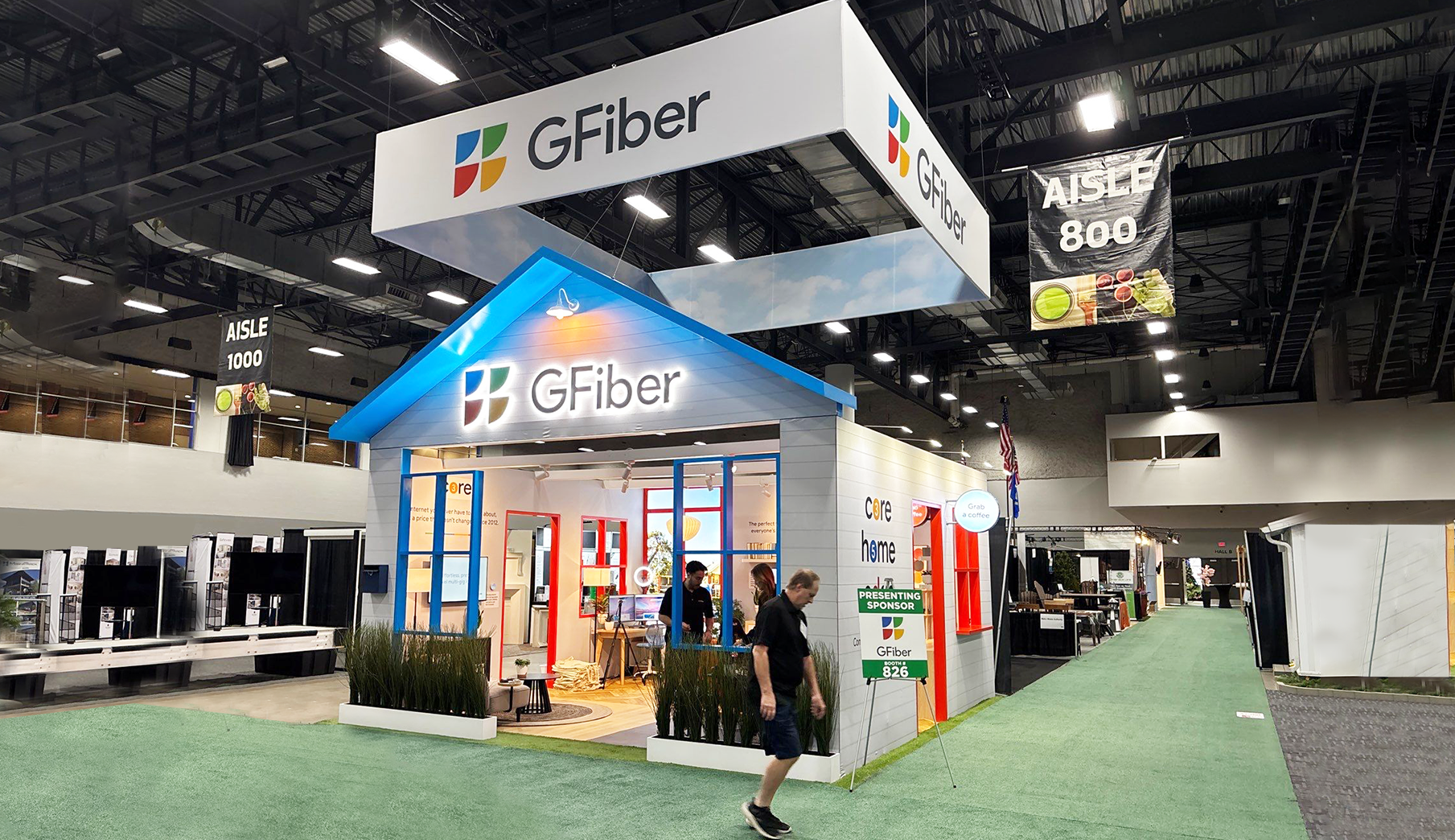 20x20 Trade Show Exhibit Booth for Gfibre at Home & Garden Show 2026, Designed and Built By Exponents in Des Moines, IA