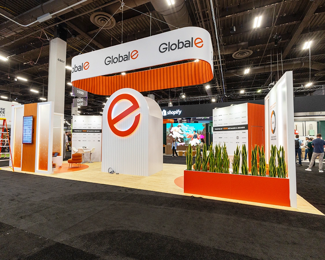 20x40 Trade Show Booth Rental for Global at Shoptalk 2026, Designed and Built By Exponents in Las Vegas, NV