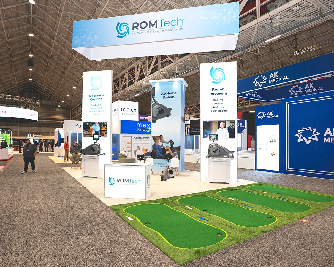 20x40 Trade Show Exhibit for Rom Tech at AAOS 2026, Designed and Built By Exponents in New Orleans, LA