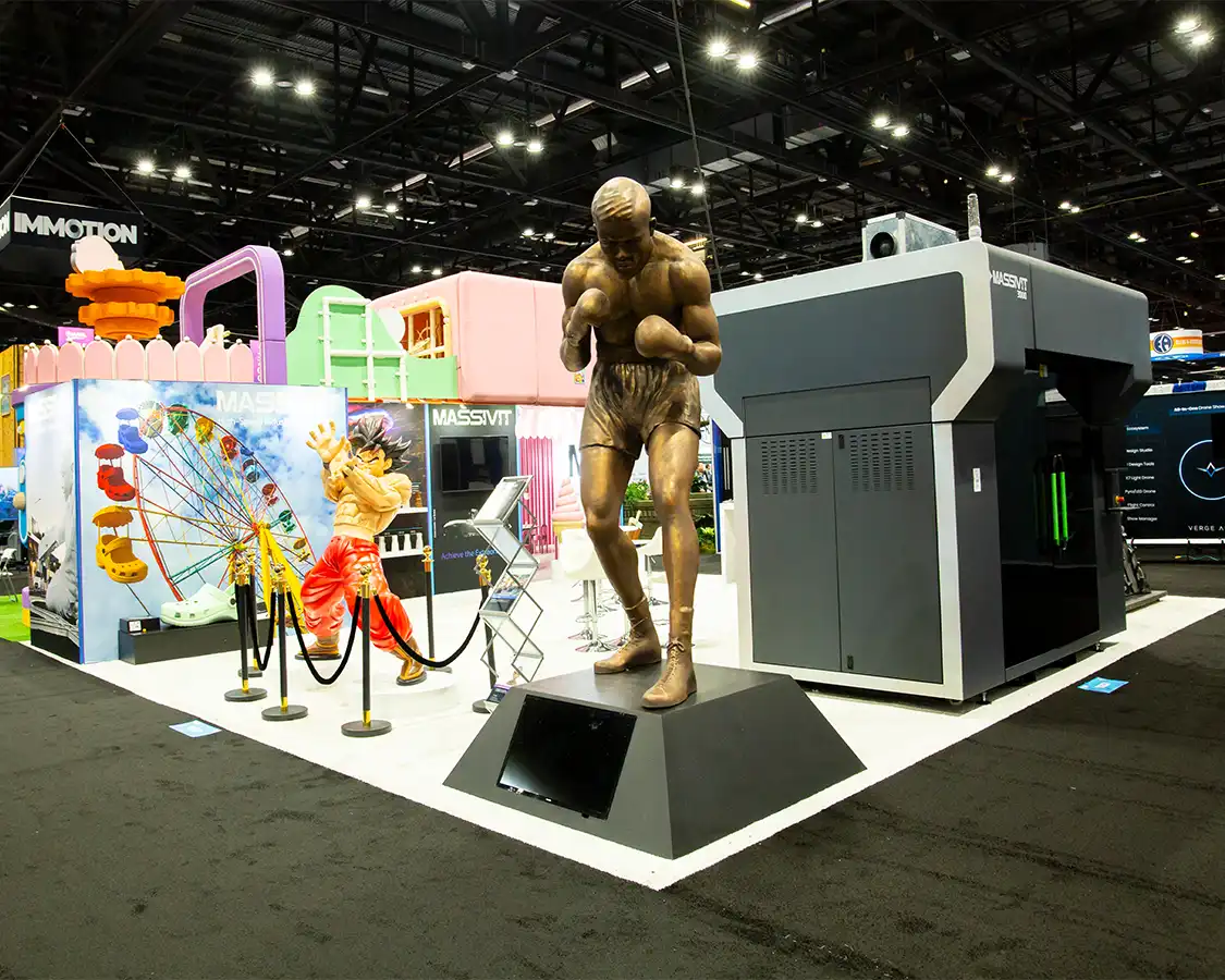 30x30 Exhibition Stand Rental for Massivit at IAAPA 2025, Designed and Built by Exponents in Orlando