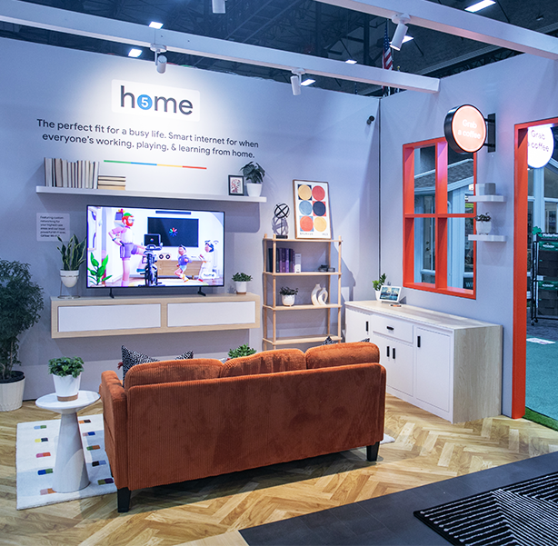 Google Fiber trade show booth Home Area at Des Moines Home and Garden Show