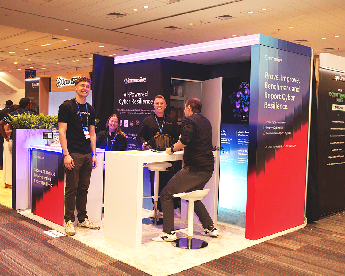 10x10 Trade Show Exhibit Rental for Immersive at RSA Conference 2026, Designed and Buit By Exponents in San Francisco, CA
