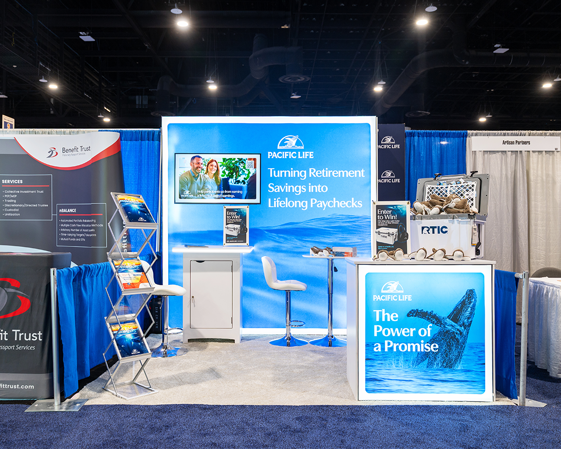 10x10 Trade Show Exhibit Rental for Pacificlife at NAPA 401k Summit 2026, Designed and Built By Exponents in Tempa, FL