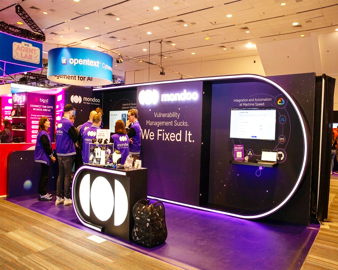 10x20 Custom Trade Show Booth Rental for Mondoo at RSA Conference 2026, Designed and Built By Exponents in San Francisco, CA