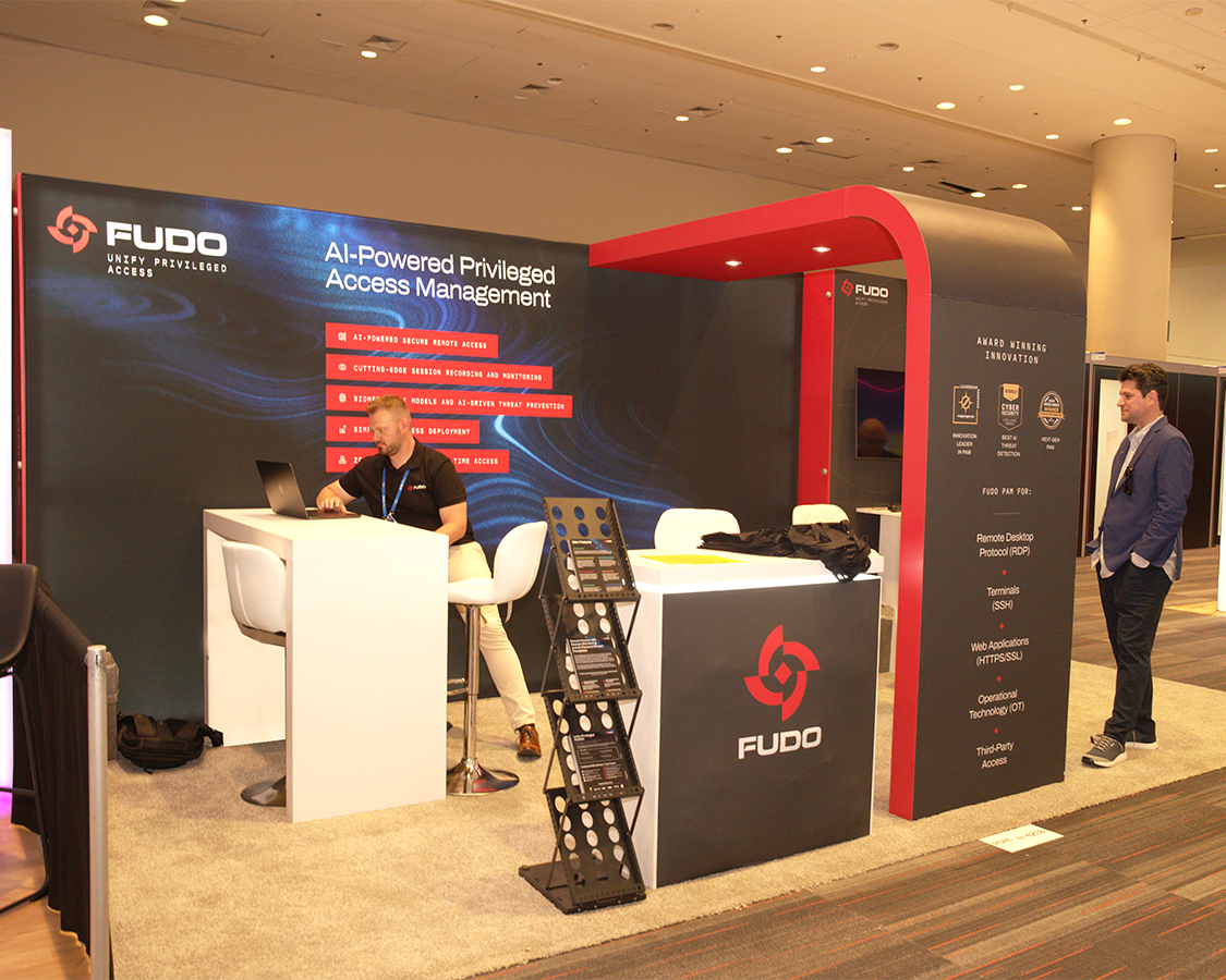 10x20 Trade Show Booth for Fudo at RSA Conference 2026, Designed and Built By Exponents in San Francisco, CA
