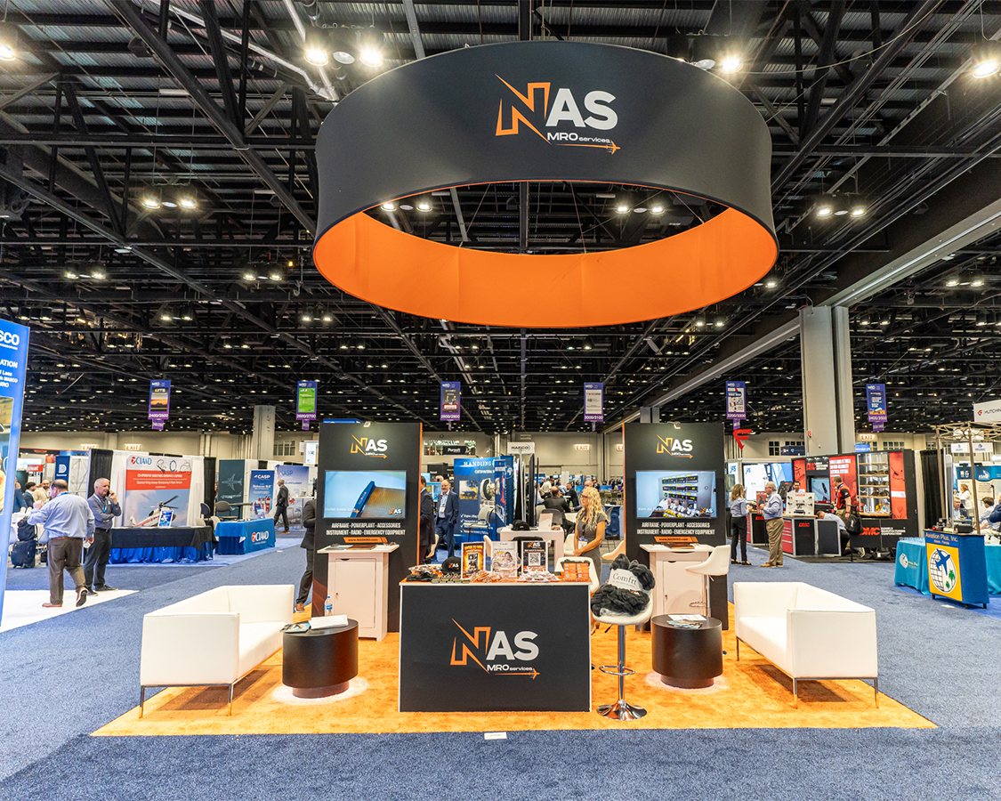 20x20 Custom Trade Show Booth for Nas at MRO Americas 2026, Designed and Built By Exponents in Orlando, FL