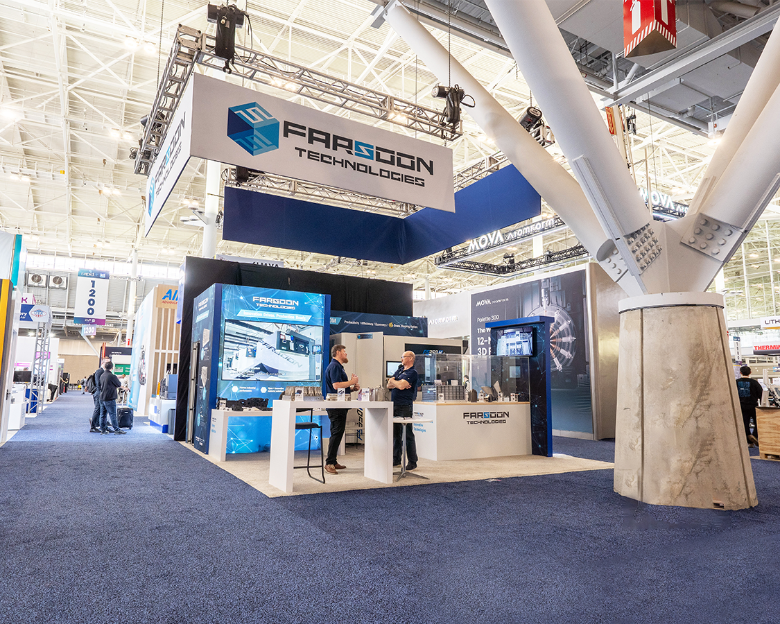 20x20 Trade Show Booth for Farsoon at RAPID + TCT 2026, Designed and Built By Exponents in Boston, MA