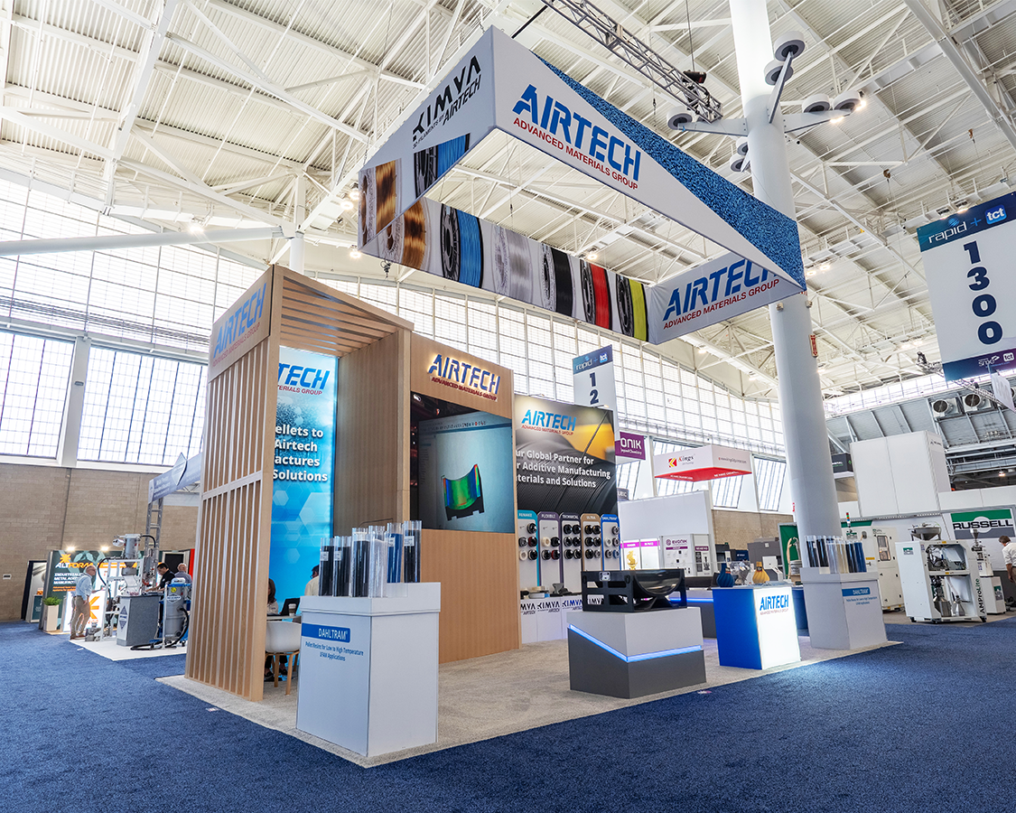 20x30 Trade Show Exhibit Rental for Airtech at RAPID + TCT 2026, Designed and Built By Exponents in Boston, MA