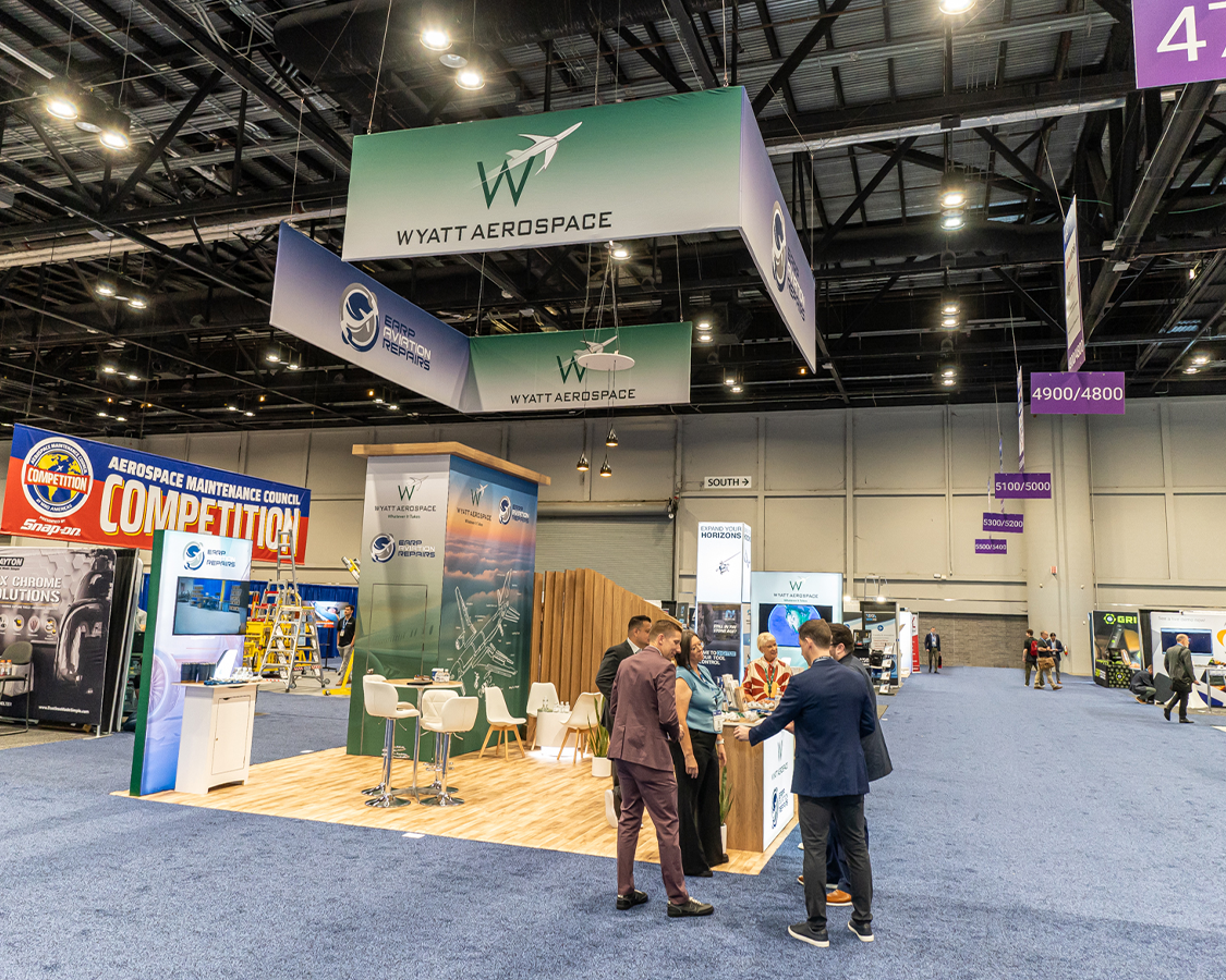 20x20 Trade Show Booth for Wyatt Aerospace at MRO Americas, Orlando, FL