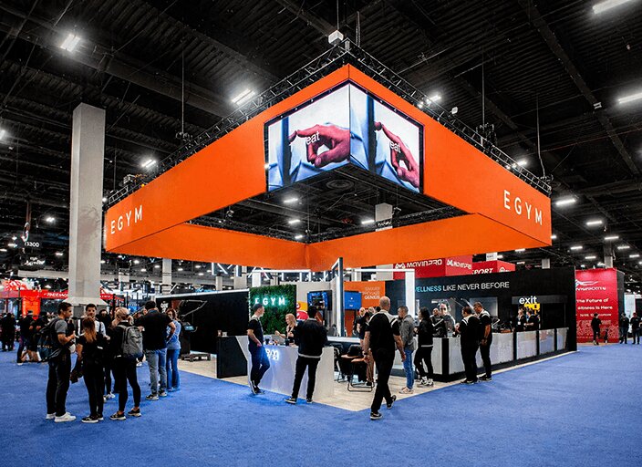 EGYM trade show booth in Las Vegas