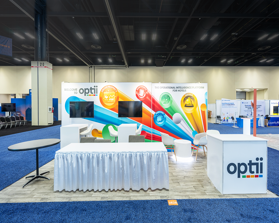 10x20 Trade Show Booth for Optii Solutions at HITEC 2026, Designed and Built By Exponents in San Antonio, TX