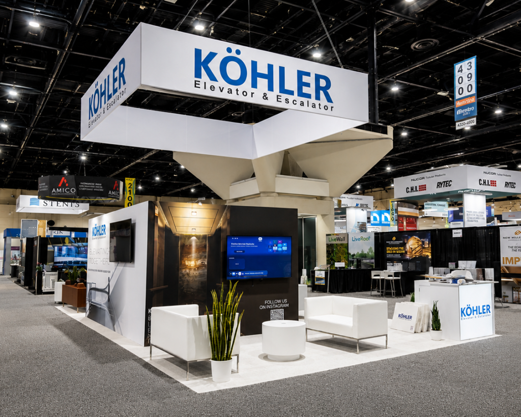 20x40 Booth Rental for kohler at AIA 2026, Designed and Built By Exponents in San Diego, CA