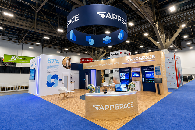 30x40 Custom Booth Rental for Appspace at InfoComm, Designed and Built by Exponents in Las Vegas