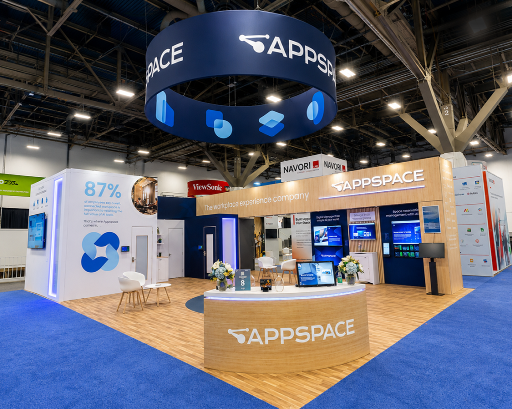 30x40 Trade Show Booth Rental for Appspace at Infocomm 2026, Designed and Built By Exponents in Las Vegas, NV